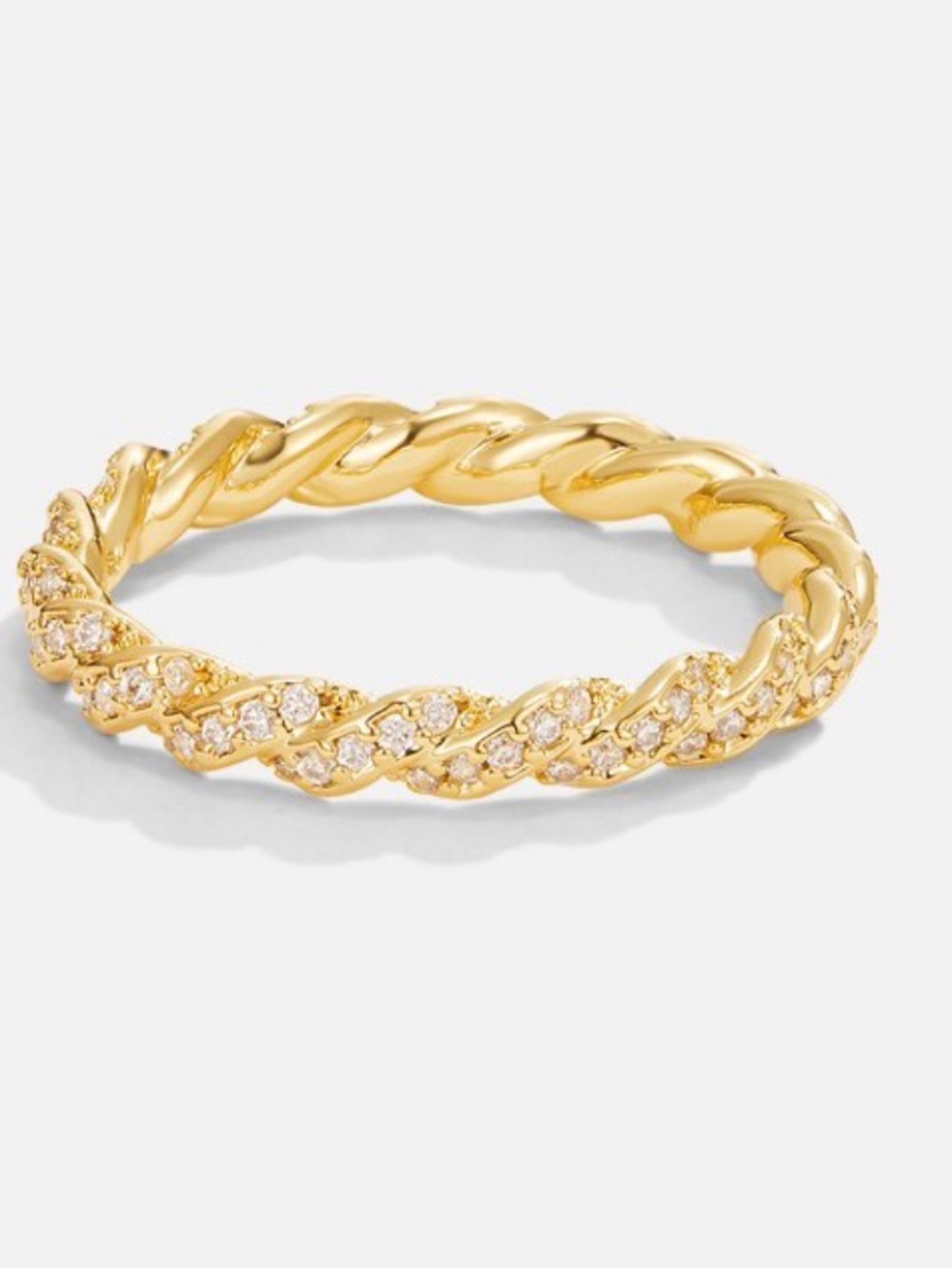 Twisted Gold Crystal Ring